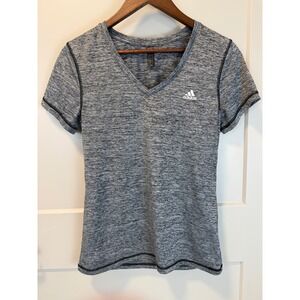Adidas Women's Gray V-Neck Golf‎ T Shirt Size M Athletic